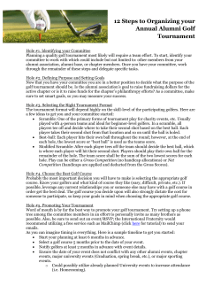 Annual Alumni Golf Tournament