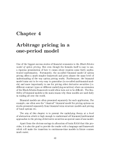 Chapter 4 Arbitrage pricing in a one