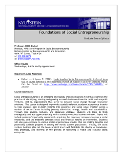 Foundations of Social Entrepreneurship