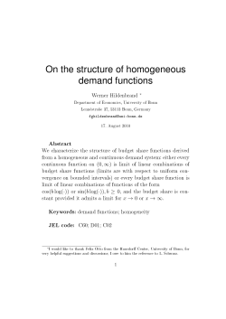 On the structure of homogeneous demand functions