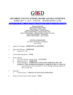 GILCHRIST COUNTY SCHOOL BOARD AGENDA
