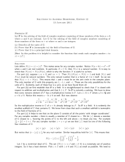 Solutions to Algebra Homework, Edition 12 13 January 2011