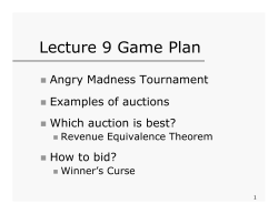 Lecture 9 Game Plan