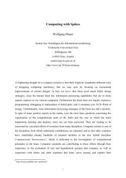 Computing with Spikes - Institut f&uuml;r Grundlagen der