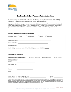 One Time Credit Card Payment Authorization Form