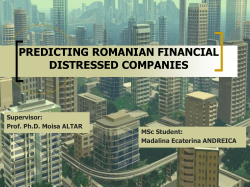 PREDICTING ROMANIAN FINANCIAL DISTRESSED