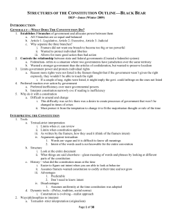 Structures of the Constitution Outline&mdash;Black Bear