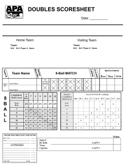 DOUBLES SCORESHEET