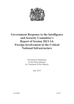 Government Response to the Intelligence and Security Committee`s