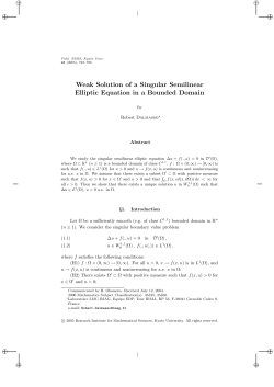 Weak Solution of a Singular Semilinear Elliptic Equation in a