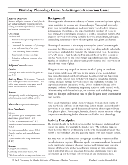 Birthday Phenology Game - University of Wisconsin–Madison