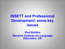 INSETT and Professional Development