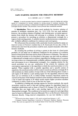 SAFE STARTING REGIONS FOR ITERATIVE METHODS*