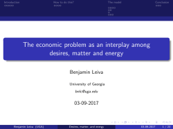 The economic problem as an interplay among desires, matter