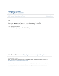 Essays on the Gain -Loss Pricing Model.