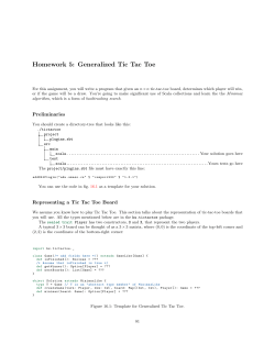 Homework 5: Generalized Tic Tac Toe