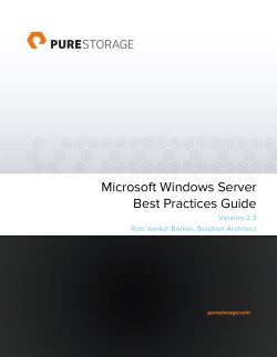 Microsoft Windows Server Best Practice Guide for - Action