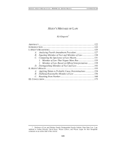 Heien`s Mistake of Law - The University of Alabama | School of Law