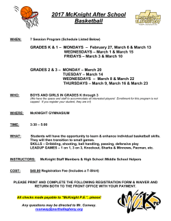 2017 McKnight After School Basketball