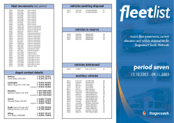 depot contact details fleet movements last period vehicles awaiting