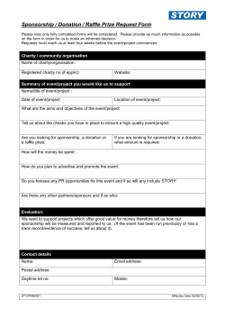 Sponsorship/Donation/Raffle Prize Request Form