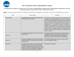 2017-18 and 2018-19 Men`s Basketball Rules Changes