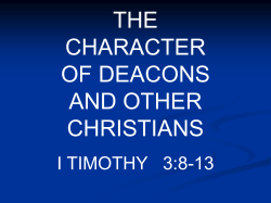 Character of Deacons and Christians