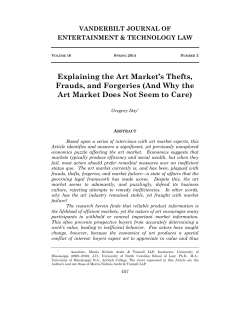 Explaining the Art Market`s Thefts, Frauds, and Forgeries (And Why