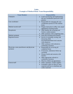 Table: Example of Medical Home Team Responsibility