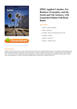 Applied Calculus: For Business, Economics