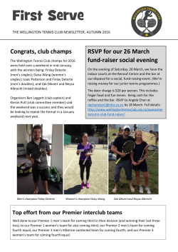 First Serve - Wellington Tennis Club