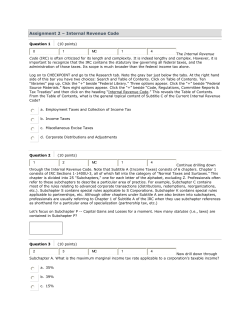 Assignment 2 &ndash; Internal Revenue Code Question 1 (10 points) The
