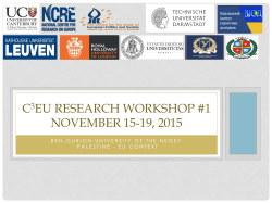 Media Analysis Workshop March 19-23, 2015