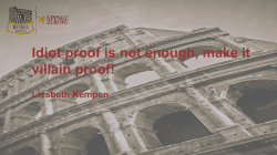 Think Villain Proof - OWASP AppSec Europe