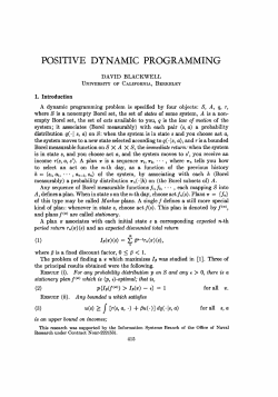 positive dynamic programming