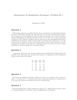 Introduction To Quantitative Economics: Problem Set 5