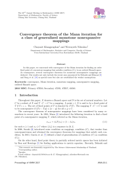 Convergence theorem of the Mann iteration for a class