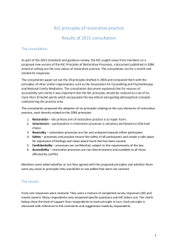 2015 Principles consultation results