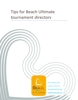 Tips for Beach Ultimate tournament directors