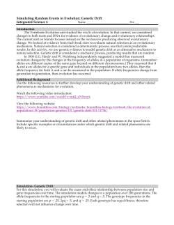 Simulating Random Events in Evolution: Genetic Drift Integrated