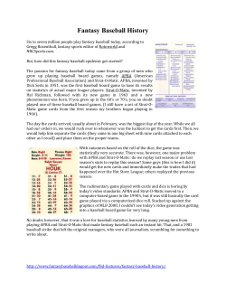 Fantasy Baseball History