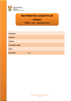 EQUATIONS Term 3 Grade 9 Lesson 9