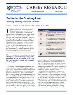 Behind at the Starting Line: Poverty Among Hispanic Infants