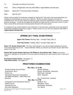 spring 2017 final exam period proctored