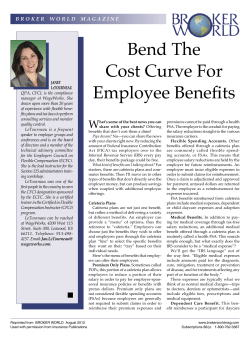 Bend the Cost Curve for Employee Benefits