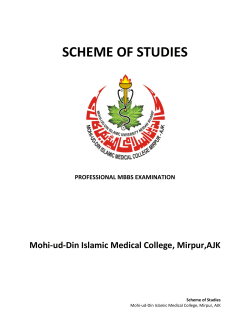 Scheme of Studies - Mohi-ud-Din Islamic Medical College
