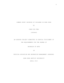 common sport injuries of children in hong kong by