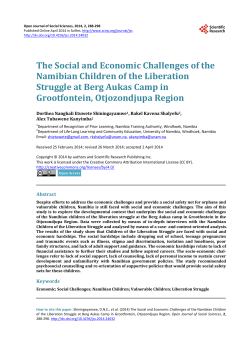 The Social and Economic Challenges of the Namibian Children of