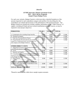 ADA.org: IDEA Project Budget Form (sample)