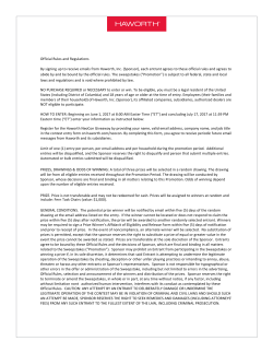 Official Rules and Regulations By signing up to receive
